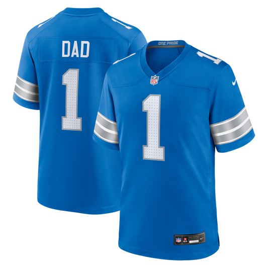Number 1 Dad Detroit Lions Game Jersey - Blue