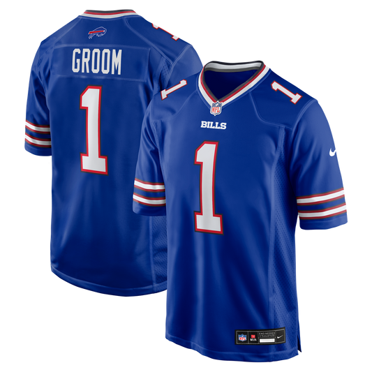 Number 1 Groom Buffalo Bills Game Jersey - Royal