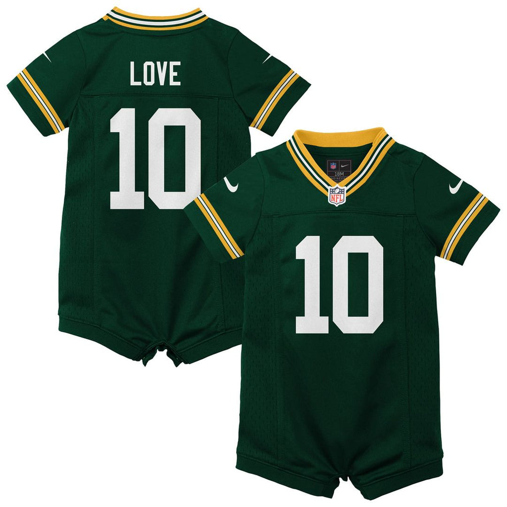 Jordan Love Green Bay Packers Newborn Romper Game Jersey - Green