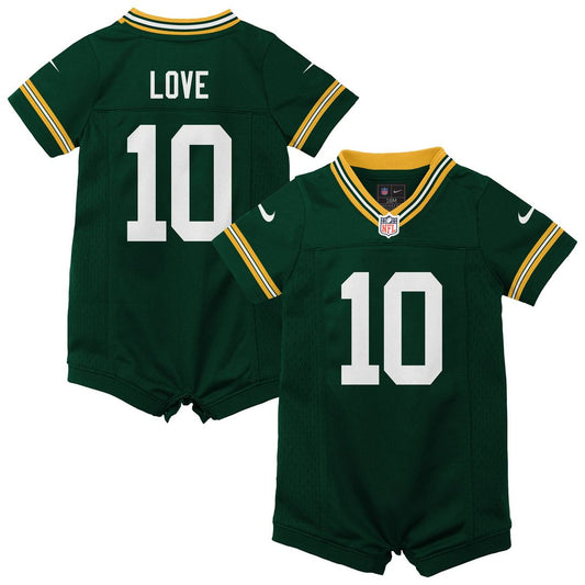 Jordan Love Green Bay Packers Newborn Romper Game Jersey - Green