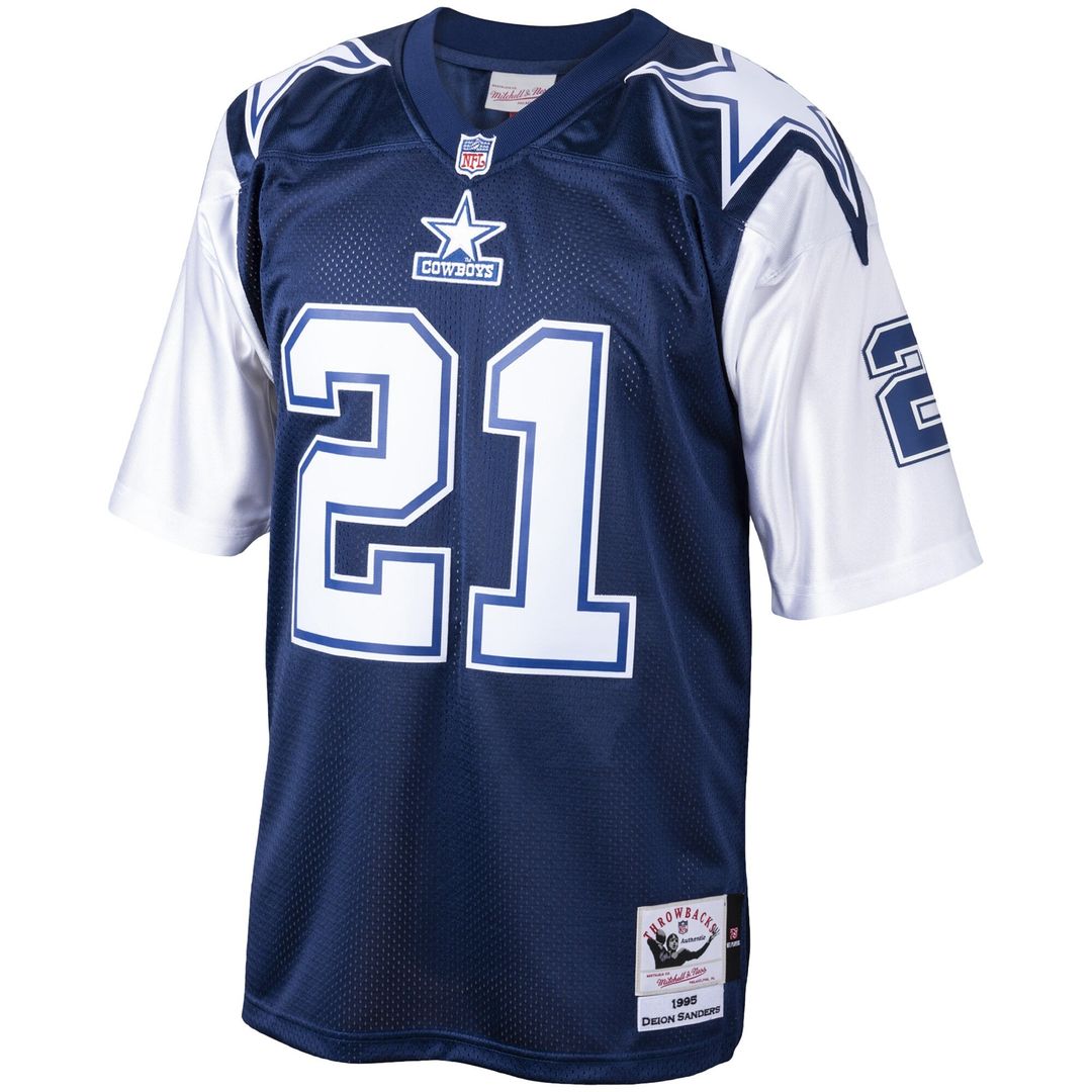 Deion Sanders Dallas Cowboys Big & Tall 1995 Retired Player Replica Jersey - Navy