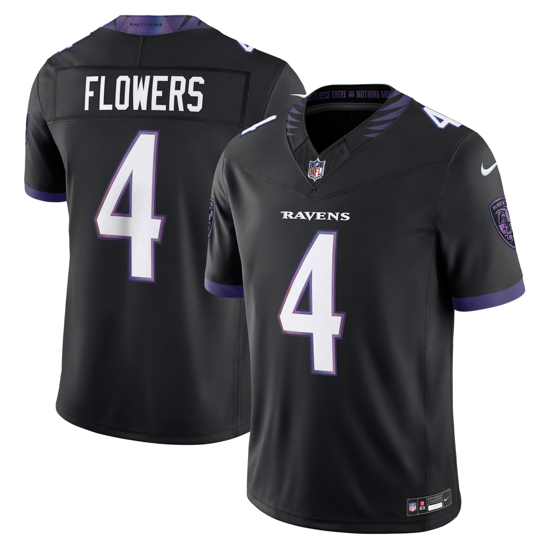 Zay Flowers Baltimore Ravens Team Vapor F.U.S.E. Stitched Limited Jersey - Purple