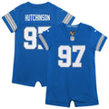 Aidan Hutchinson Detroit Lions Newborn Romper Game Jersey - Blue