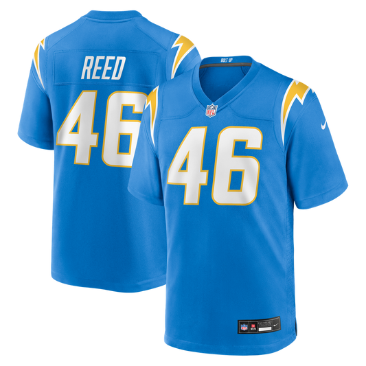 Nikko Reed Los Angeles Chargers Team Game Jersey - Powder Blue