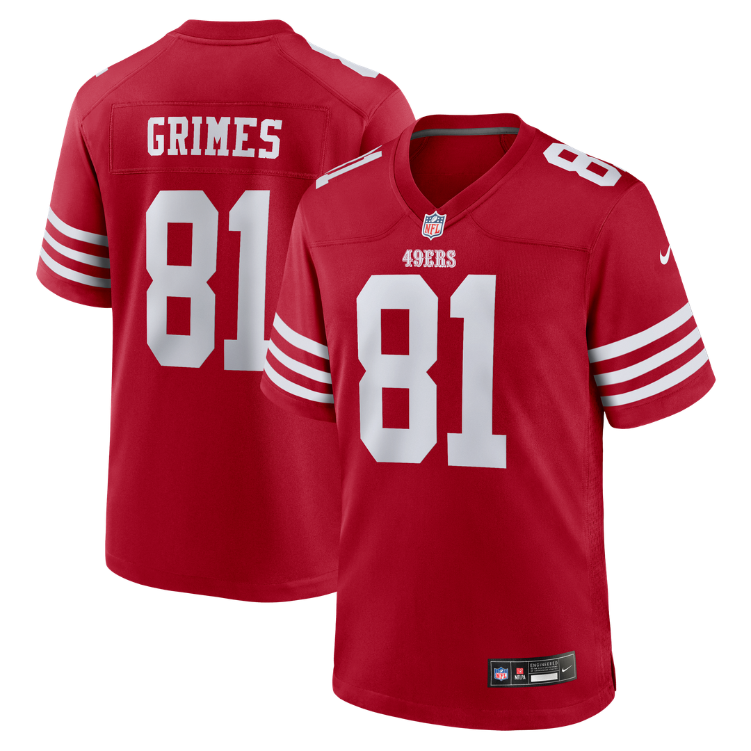 Wesley Grimes San Francisco 49ers Team Game Jersey - Scarlet