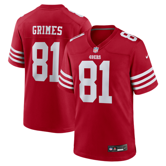 Wesley Grimes San Francisco 49ers Team Game Jersey - Scarlet