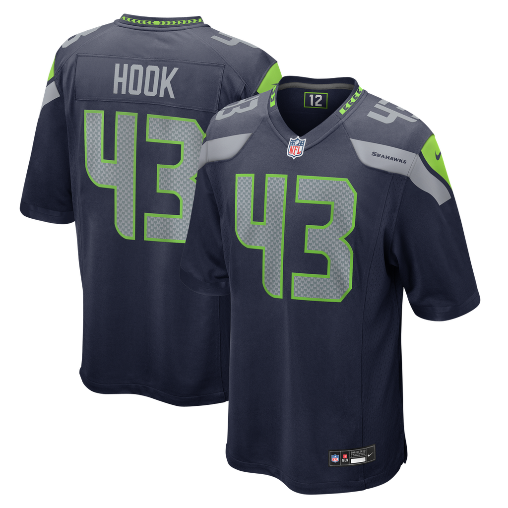 Maxen Hook Seattle Seahawks Team Game Jersey - College Navy