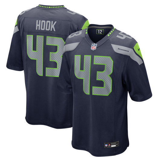 Maxen Hook Seattle Seahawks Team Game Jersey - College Navy