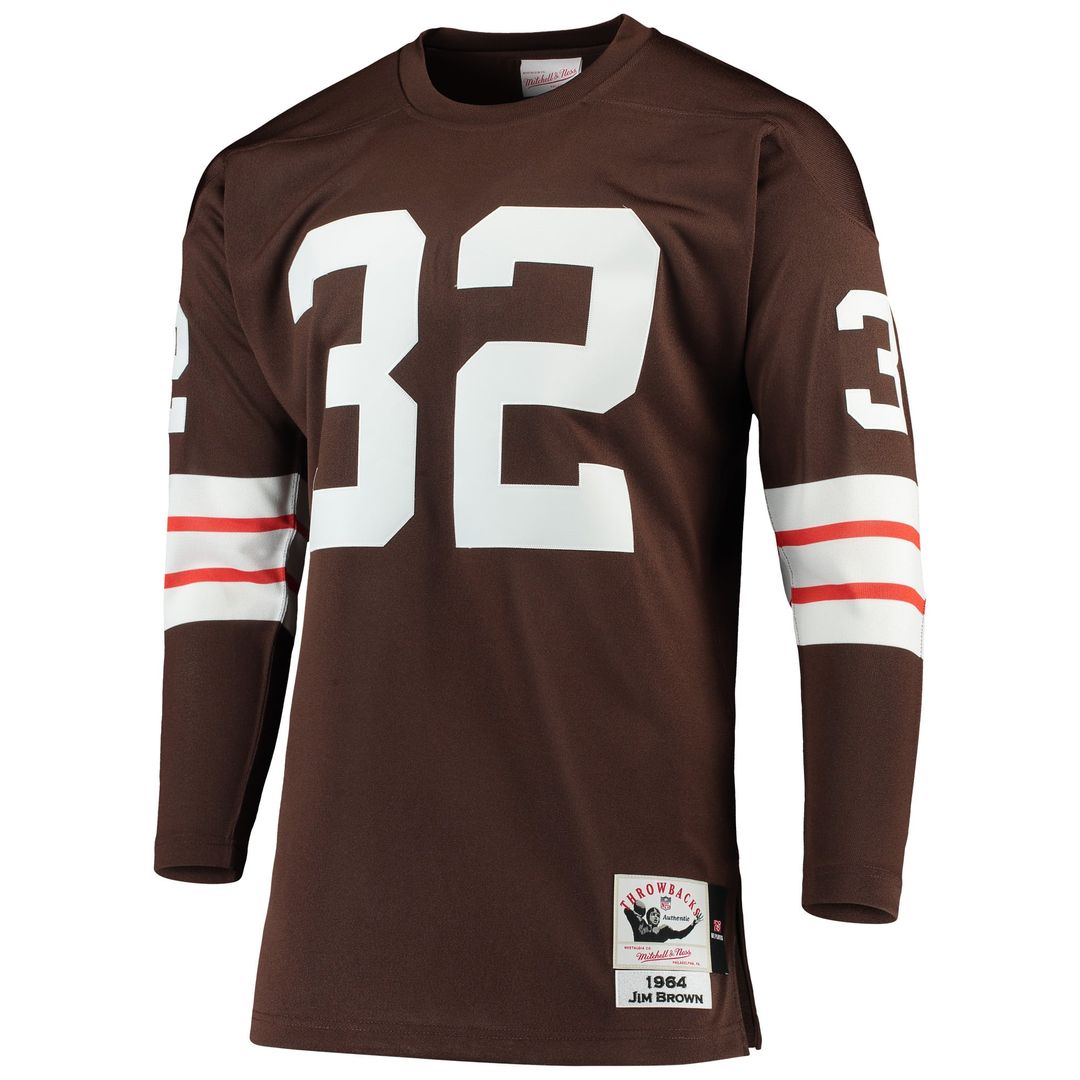 Jim Brown Cleveland Browns 1964 Authentic Throwback Retired Player Jersey - Brown
