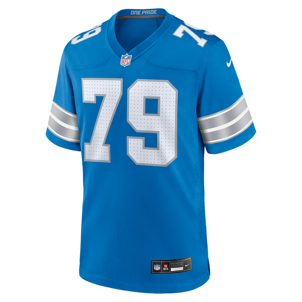 Larry Borom Detroit Lions Team Game Jersey - Blue