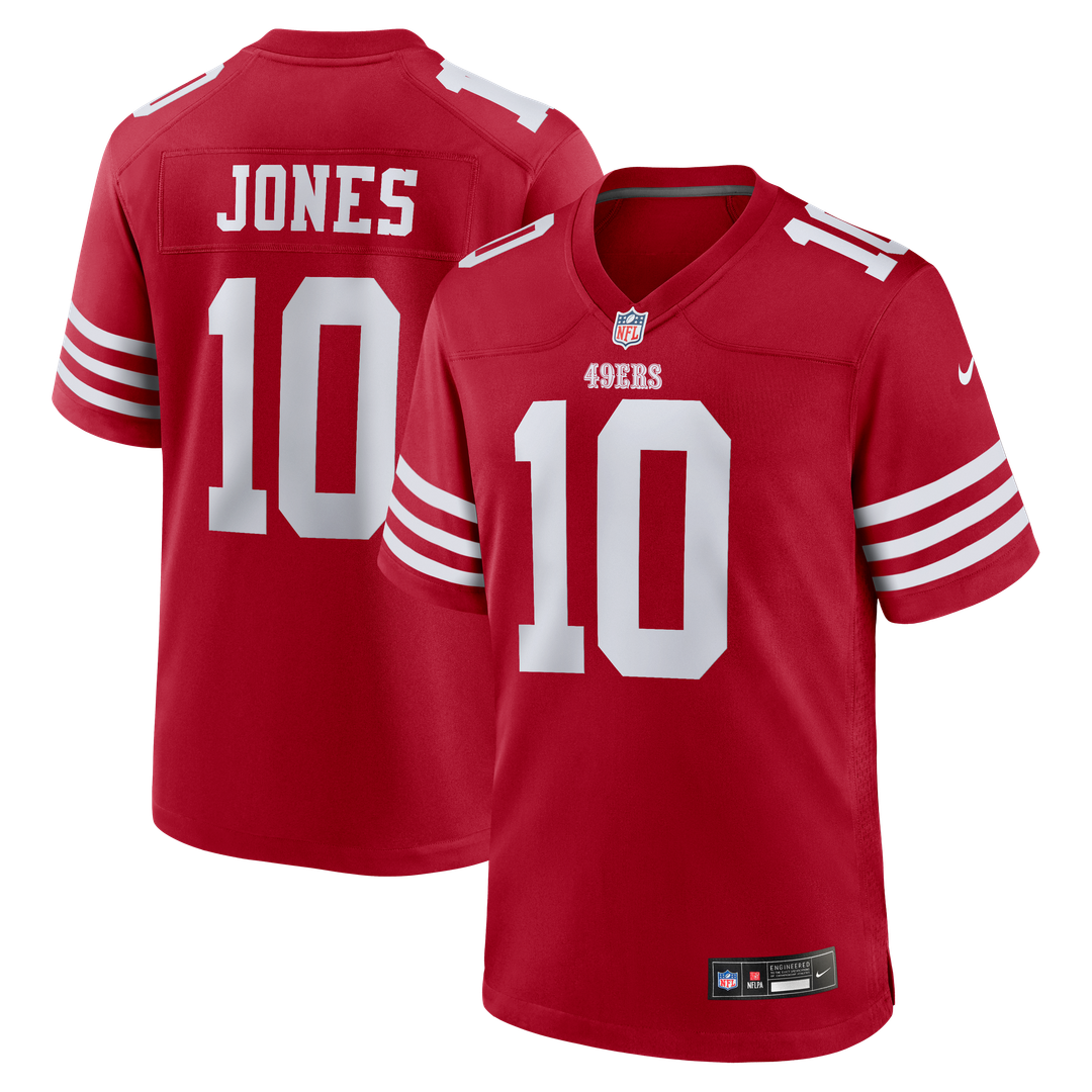 Mac Jones San Francisco 49ers Team Game Jersey - Scarlet