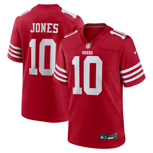 Mac Jones San Francisco 49ers Team Game Jersey - Scarlet