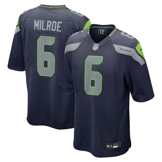 Jalen Milroe Seattle Seahawks 2025 NFL Draft Game Jersey - College Navy