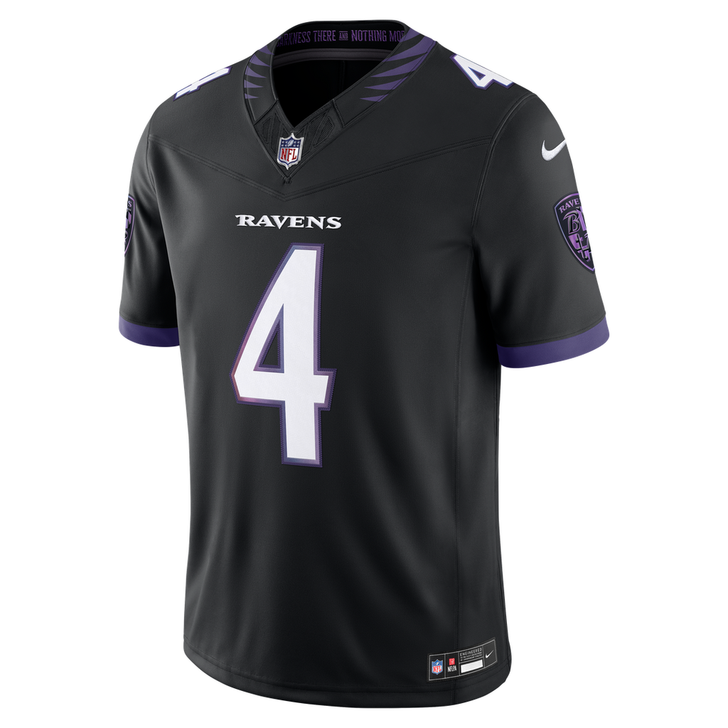 Zay Flowers Baltimore Ravens Team Vapor F.U.S.E. Stitched Limited Jersey - Purple