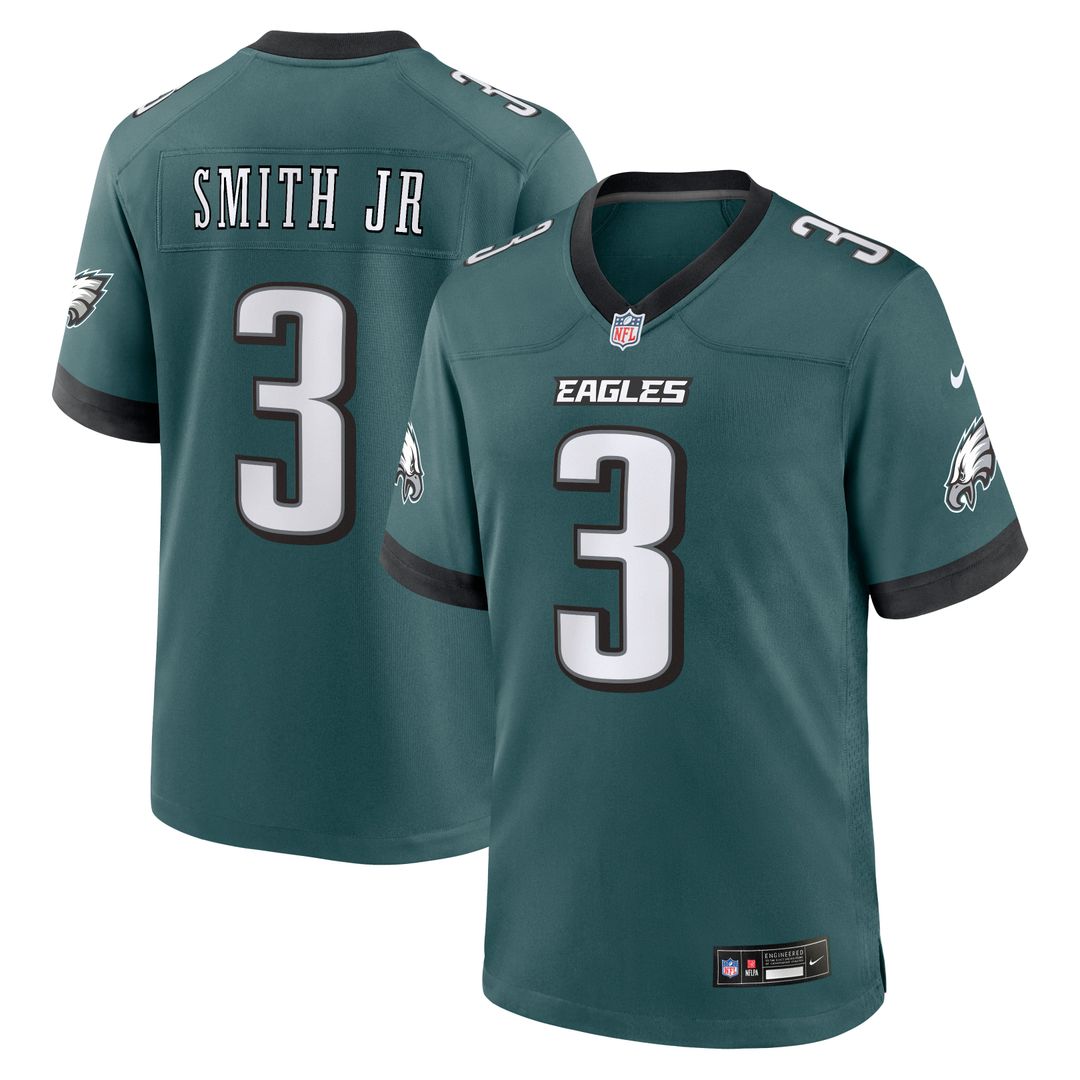 Nolan Smith Jr. Philadelphia Eagles Team Game Jersey - Midnight Green