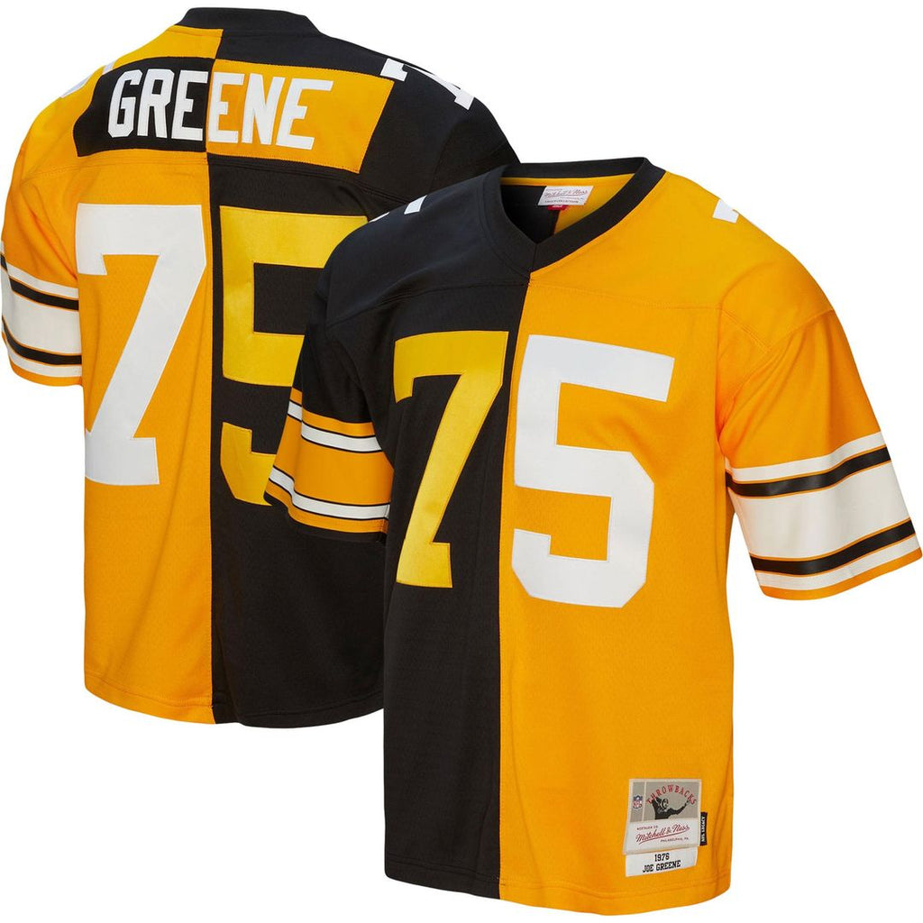 Joe Greene Pittsburgh Steelers 1976 Split Legacy Replica Jersey - Black/Gold
