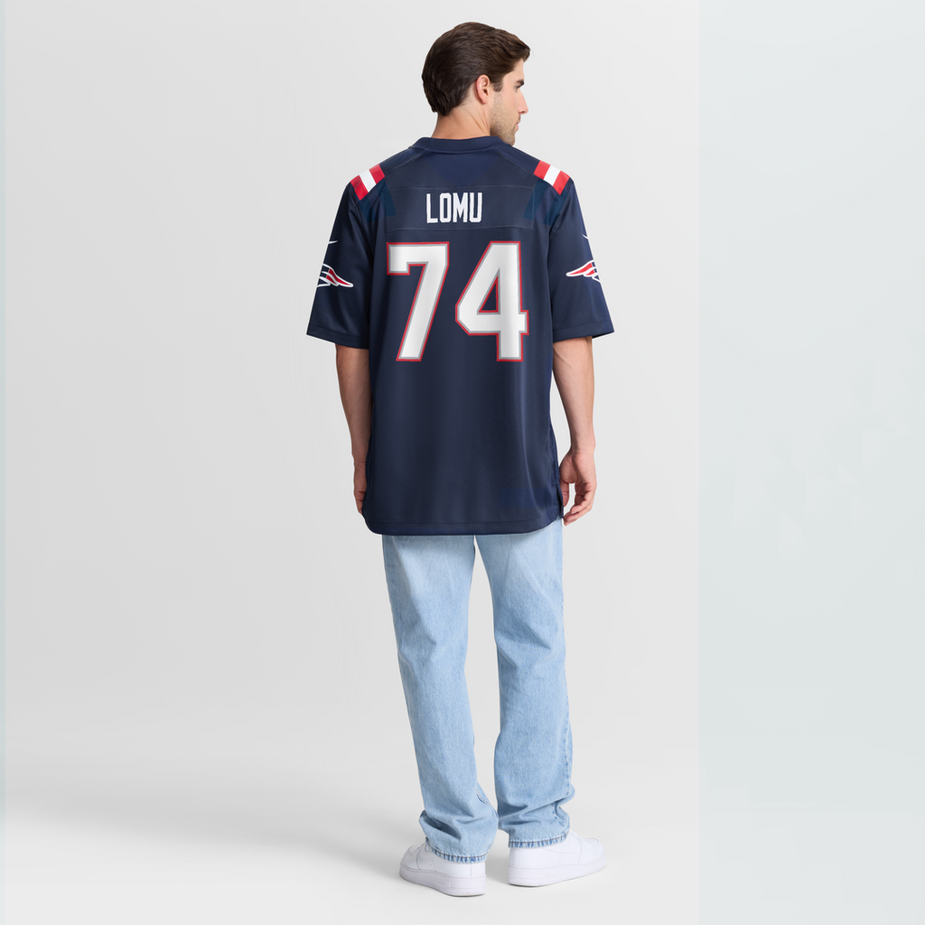 Caleb Lomu New England Patriots Team Game Jersey - Navy