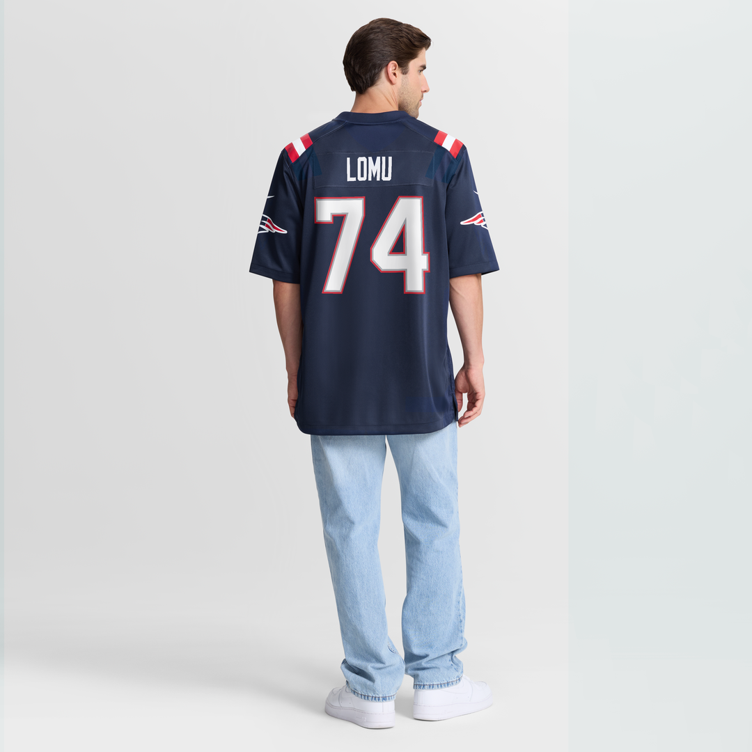 Caleb Lomu New England Patriots Team Game Jersey - Navy