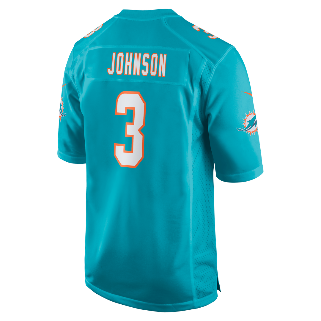 Chris Johnson Miami Dolphins Team Game Jersey - Aqua