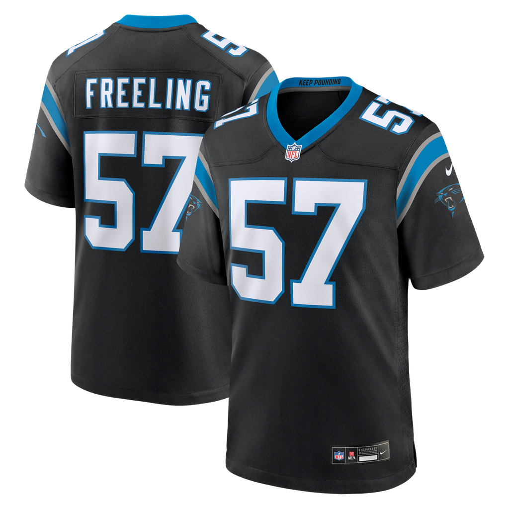 Monroe Freeling Carolina Panthers Team Game Jersey - Black
