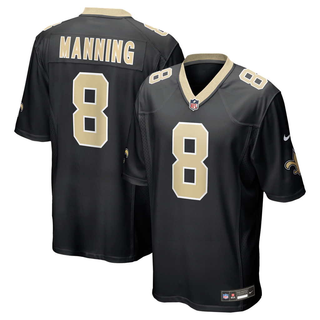 Archie Manning New Orleans Saints Game Retired Player Jersey - Black