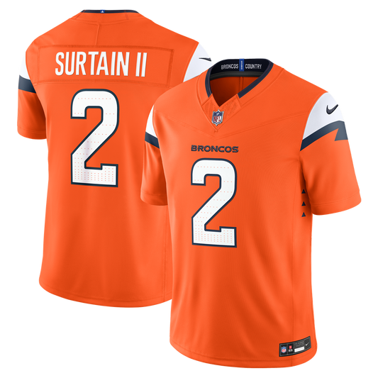 Patrick Surtain II Denver Broncos Team Vapor F.U.S.E. Stitched Limited Jersey - Orange