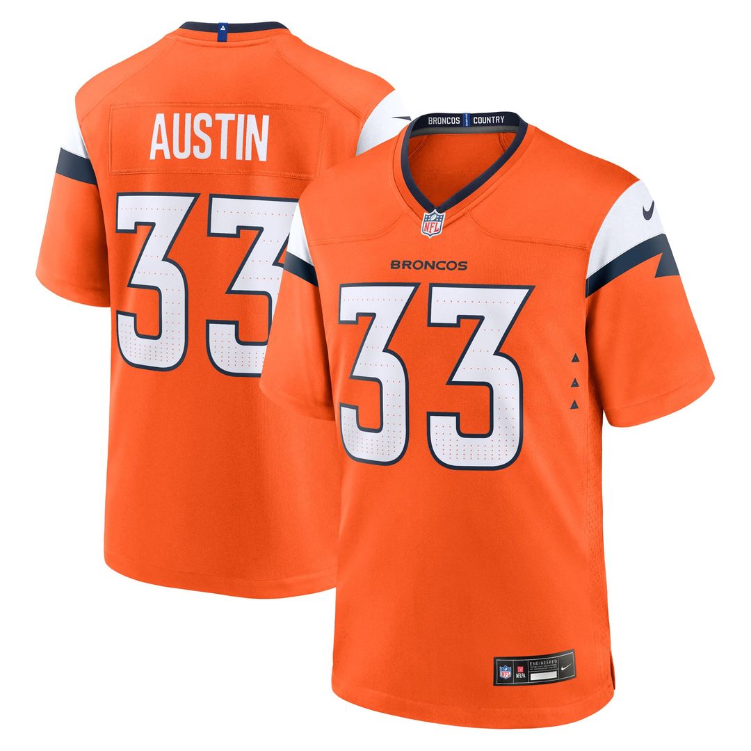 Brent Austin Denver Broncos Team Game Jersey - Orange