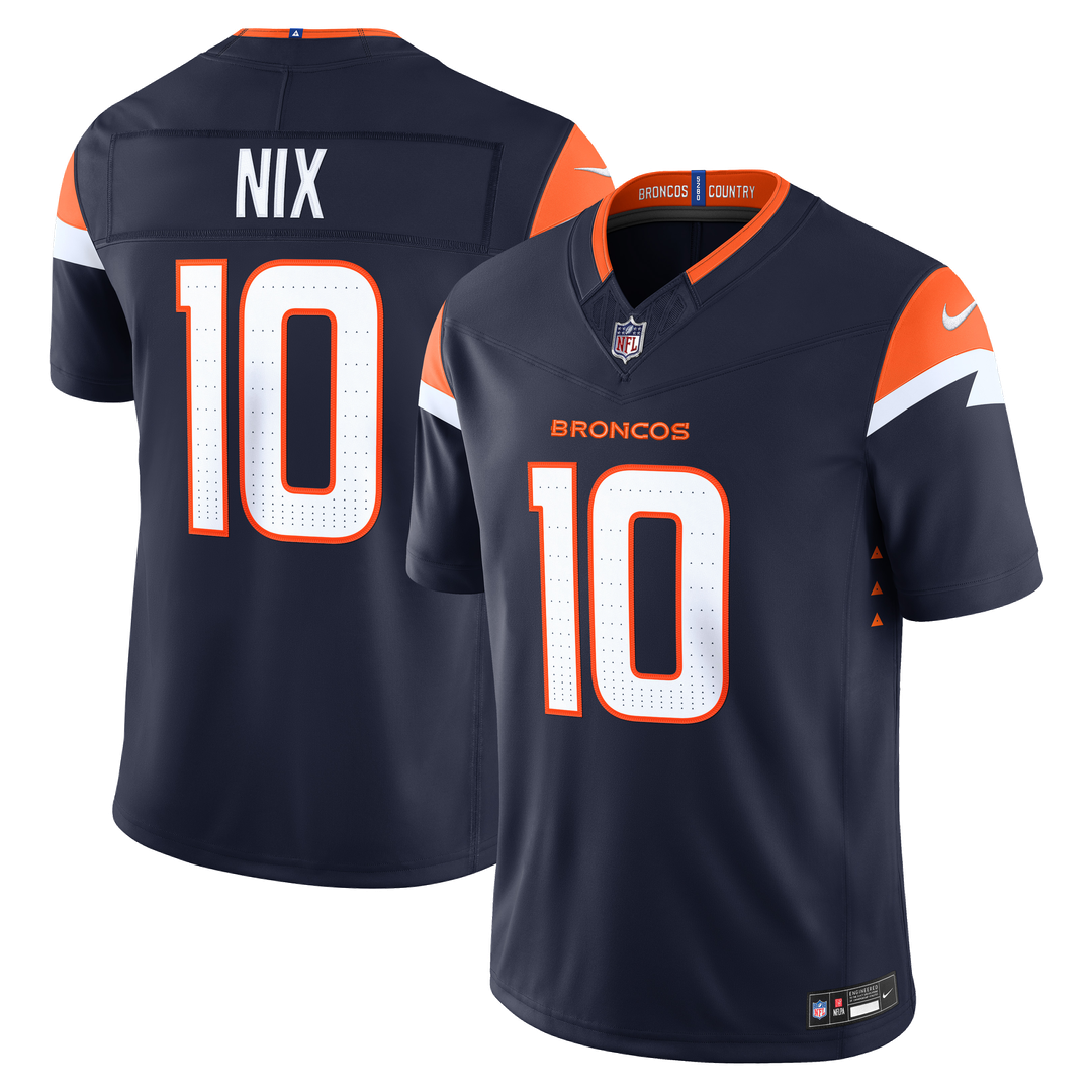 Bo Nix Denver Broncos Alternate Vapor F.U.S.E. Stitched Limited Jersey - Navy