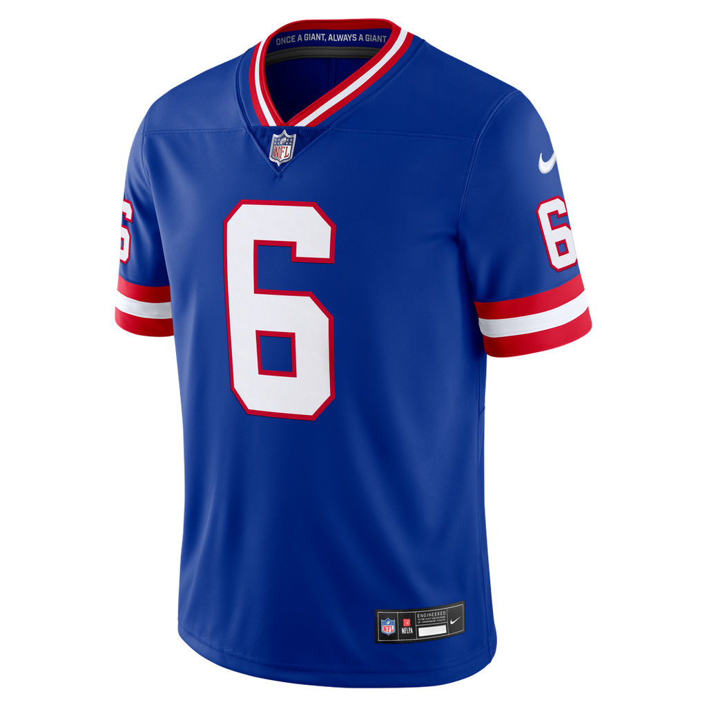 Jaxson Dart New York Giants Vintage White Vapor Untouchable Stitched Limited Jersey - White