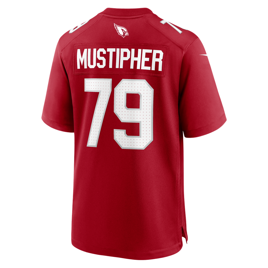 PJ Mustipher Arizona Cardinals Team Game Jersey - Cardinal