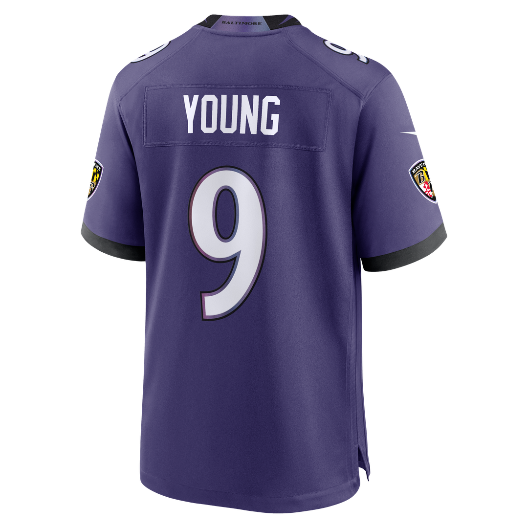 Zion Young Baltimore Ravens Team Game Jersey - Purple