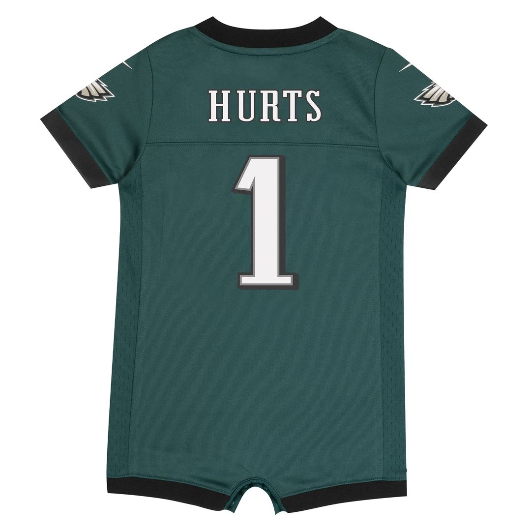 Jalen Hurts Philadelphia Eagles Newborn Romper Game Jersey - Midnight Green