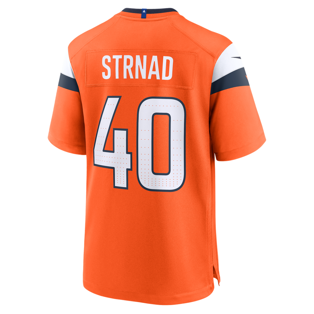 Justin Strnad Denver Broncos Team Game Jersey - Orange
