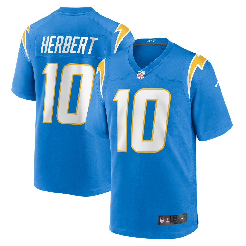 Justin Herbert Los Angeles Chargers Player Game Jersey - Powder Blue