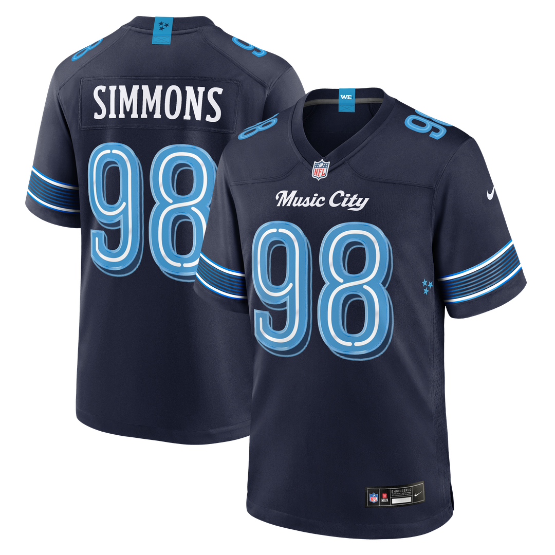 Jeffery Simmons Tennessee Titans 2026 Rivalries Collection Game Jersey - Navy