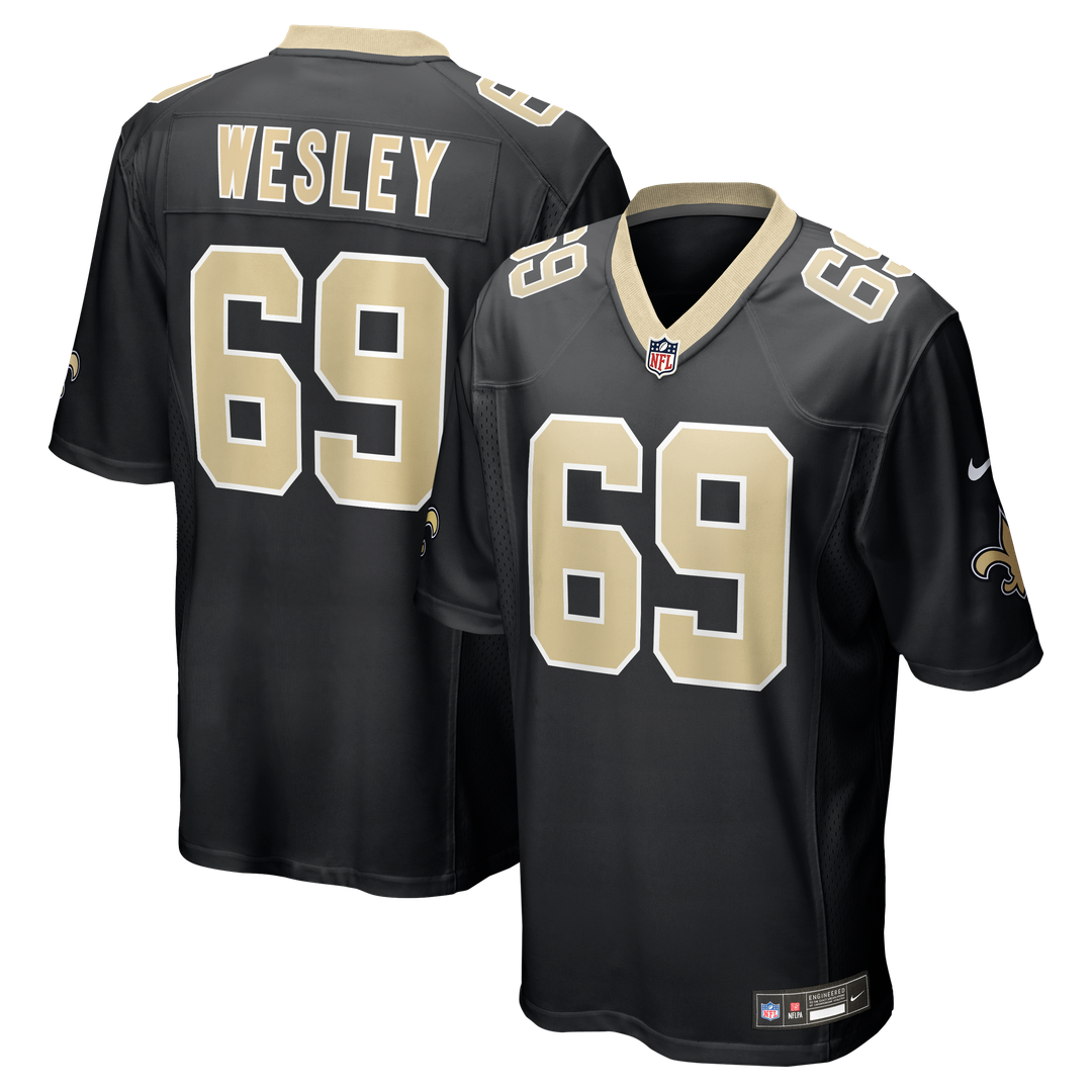 Barry Wesley New Orleans Saints Team Game Jersey - Black