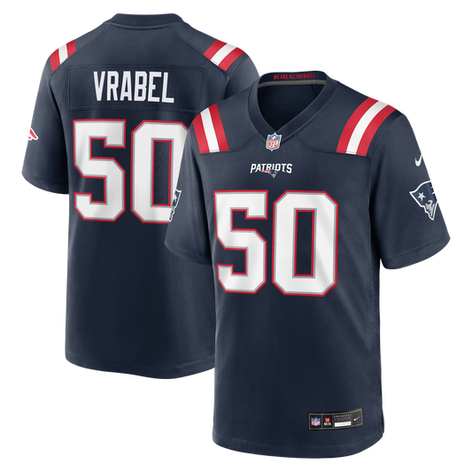 Mike Vrabel New England Patriots Game Retired Player Jersey - Navy