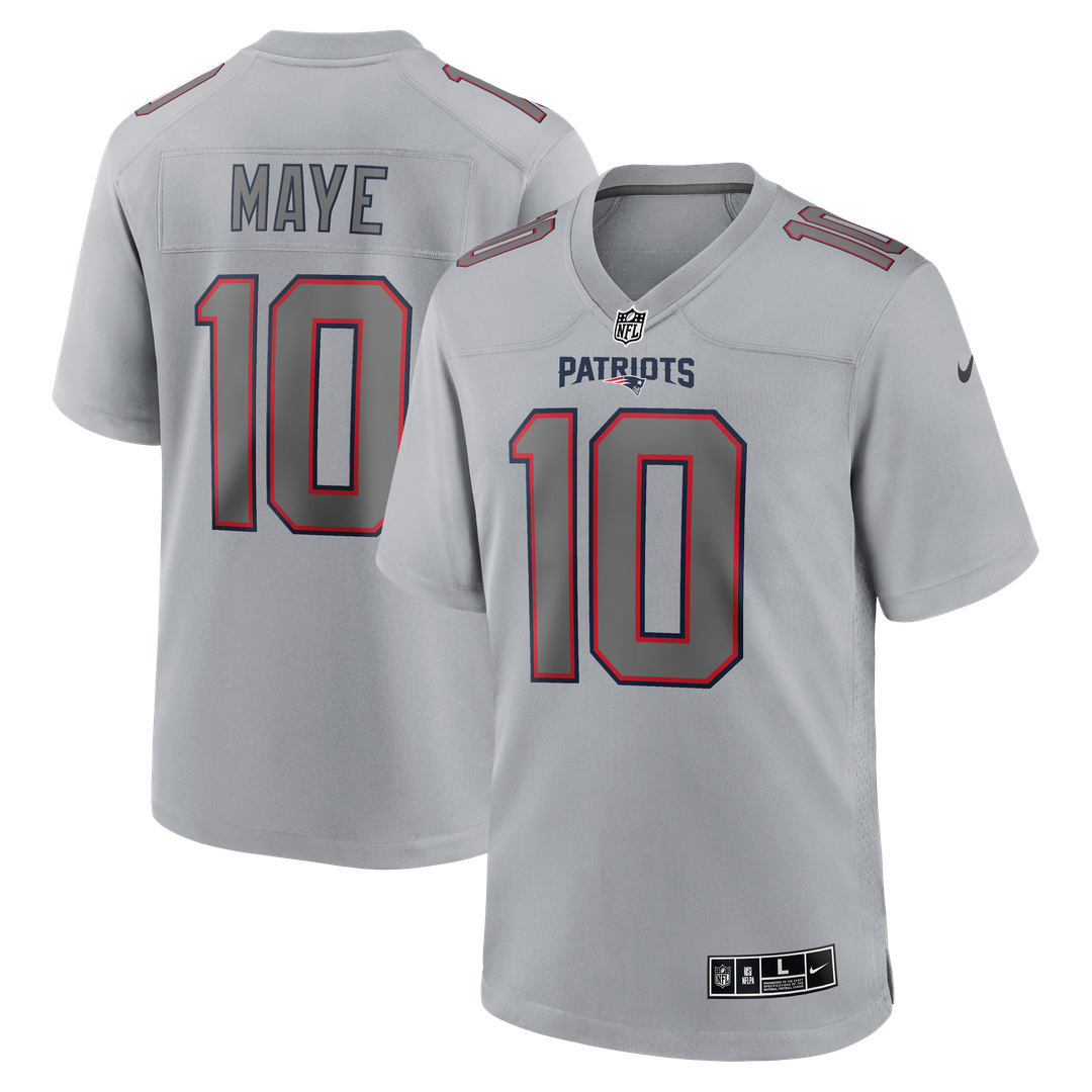 Drake Maye New England Patriots Atmosphere Fashion Game Jersey - Gray