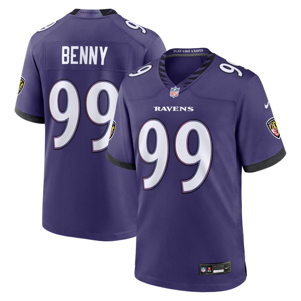 Rayshaun Benny Baltimore Ravens Team Game Jersey - Purple