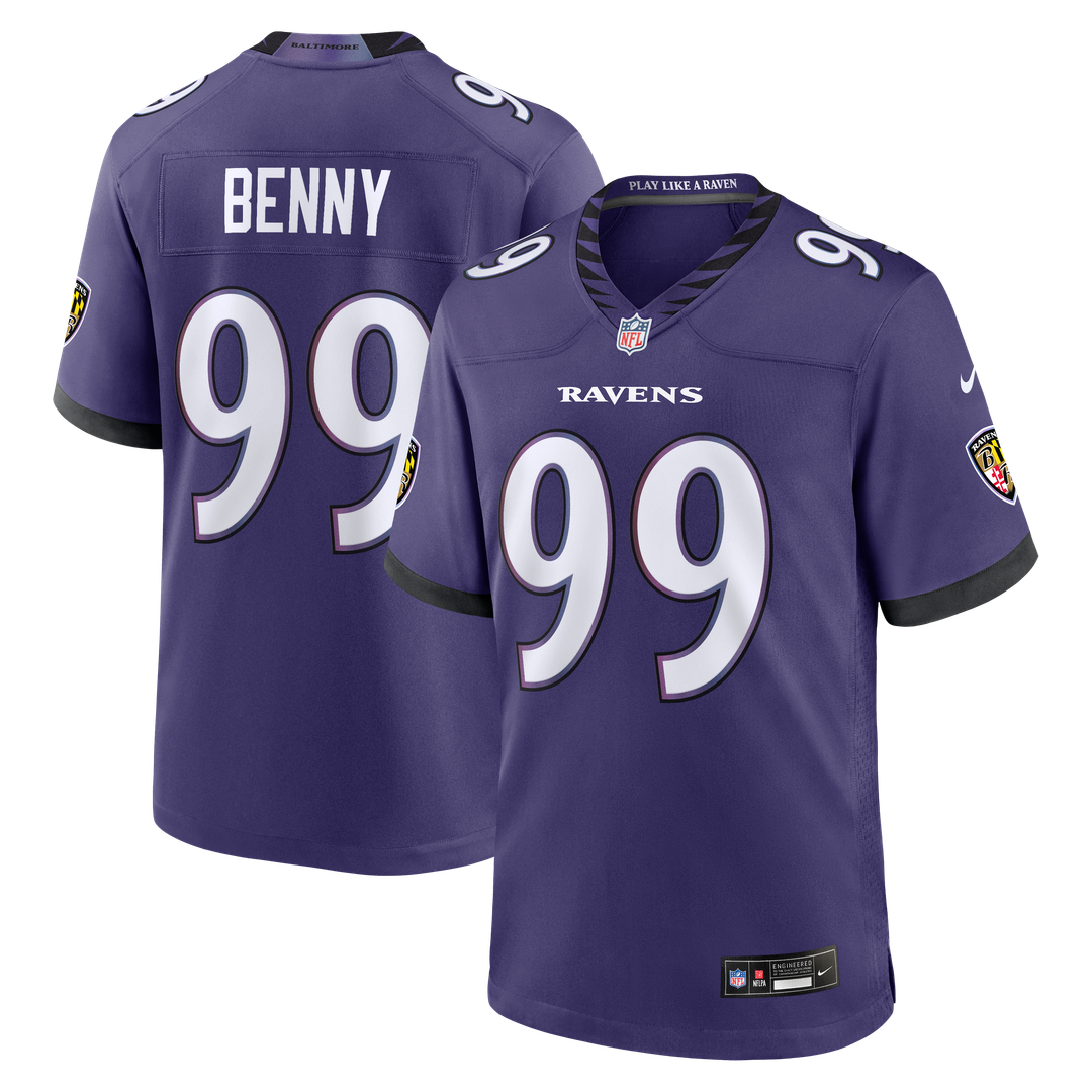 Rayshaun Benny Baltimore Ravens Team Game Jersey - Purple
