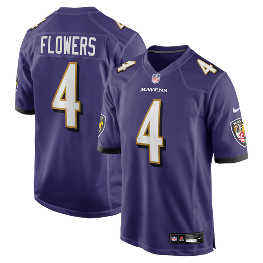 Zay Flowers Baltimore Ravens Game Jersey - Purple