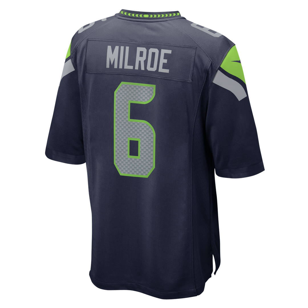 Jalen Milroe Seattle Seahawks Team Game Jersey - College Navy