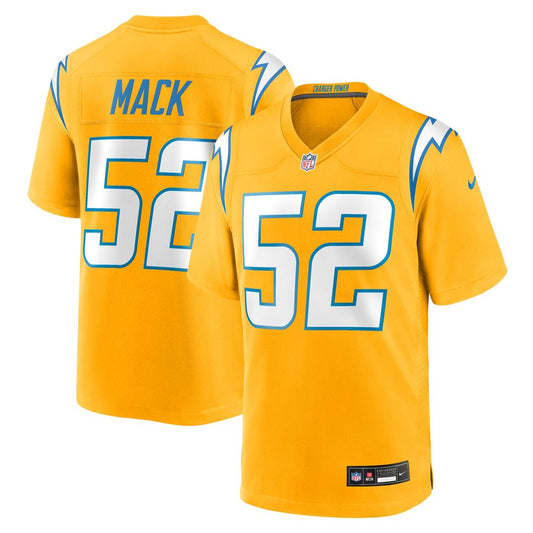 Khalil Mack Los Angeles Chargers Alternate Charger Power Game Player Jersey - Gold